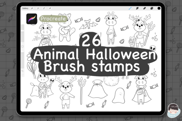 26 Animal Halloween Procreate Stamps: A Creative Resource for Digital Artists