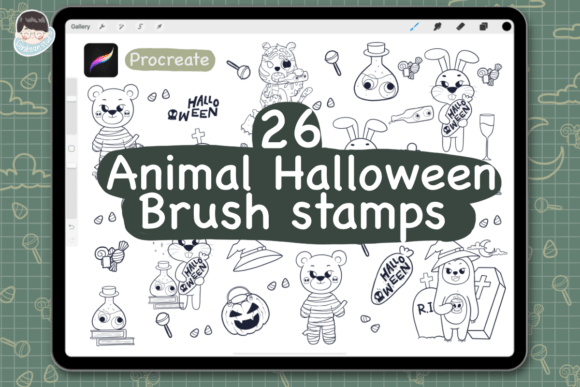 26 Animal Halloween Procreate Stamps H: A Creative Tool for Digital Art and Design