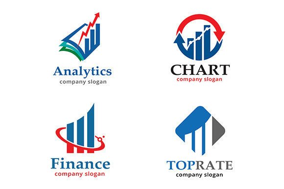 4 Chart Logo Template Design Vector