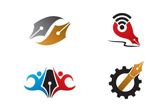 4 Writer or Pen Logo Template: A Versatile Design for Creative and Professional Use