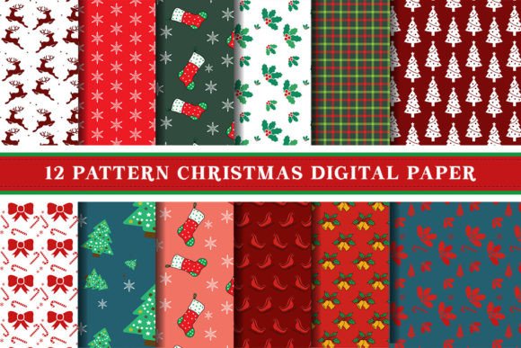 Christmas Pattern Set Digital Papers