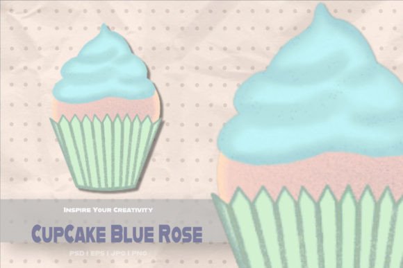 Cupcake Blue Rose - Sticker: A Strategic Tool for Creative Expression and Branding