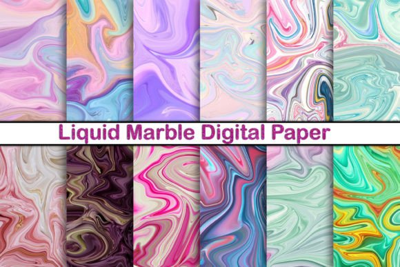 Liquid Marble Digital Paper Background