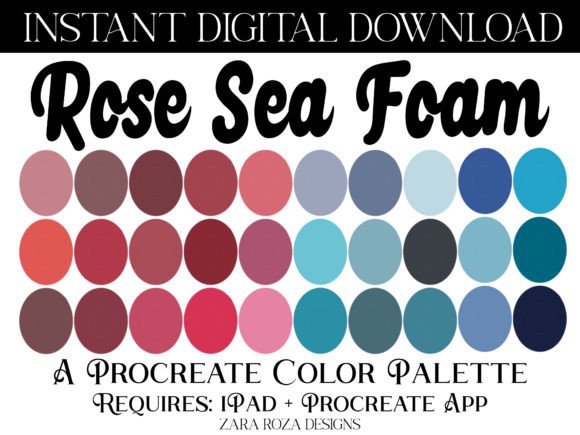 Rose Sea Foam Procreate Color Palette
