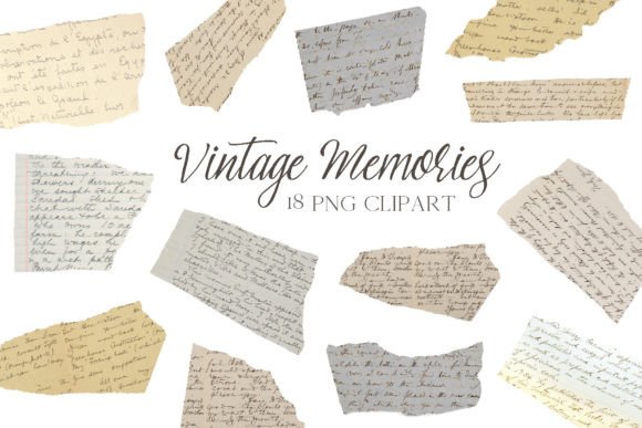 Vintage Ripped Papers Clipart Stickers