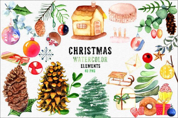 Watercolor Christmas Clipart 700.2: A Versatile Tool for Creative and Professional Projects